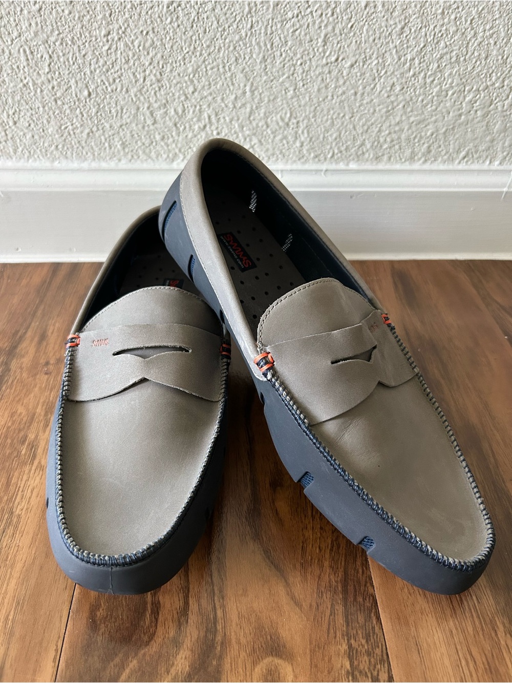 Swims Taupe and Navy Penny Loafers